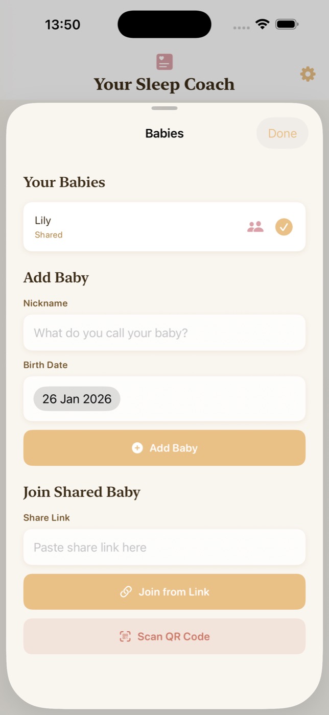 Nestling app settings and customisation options